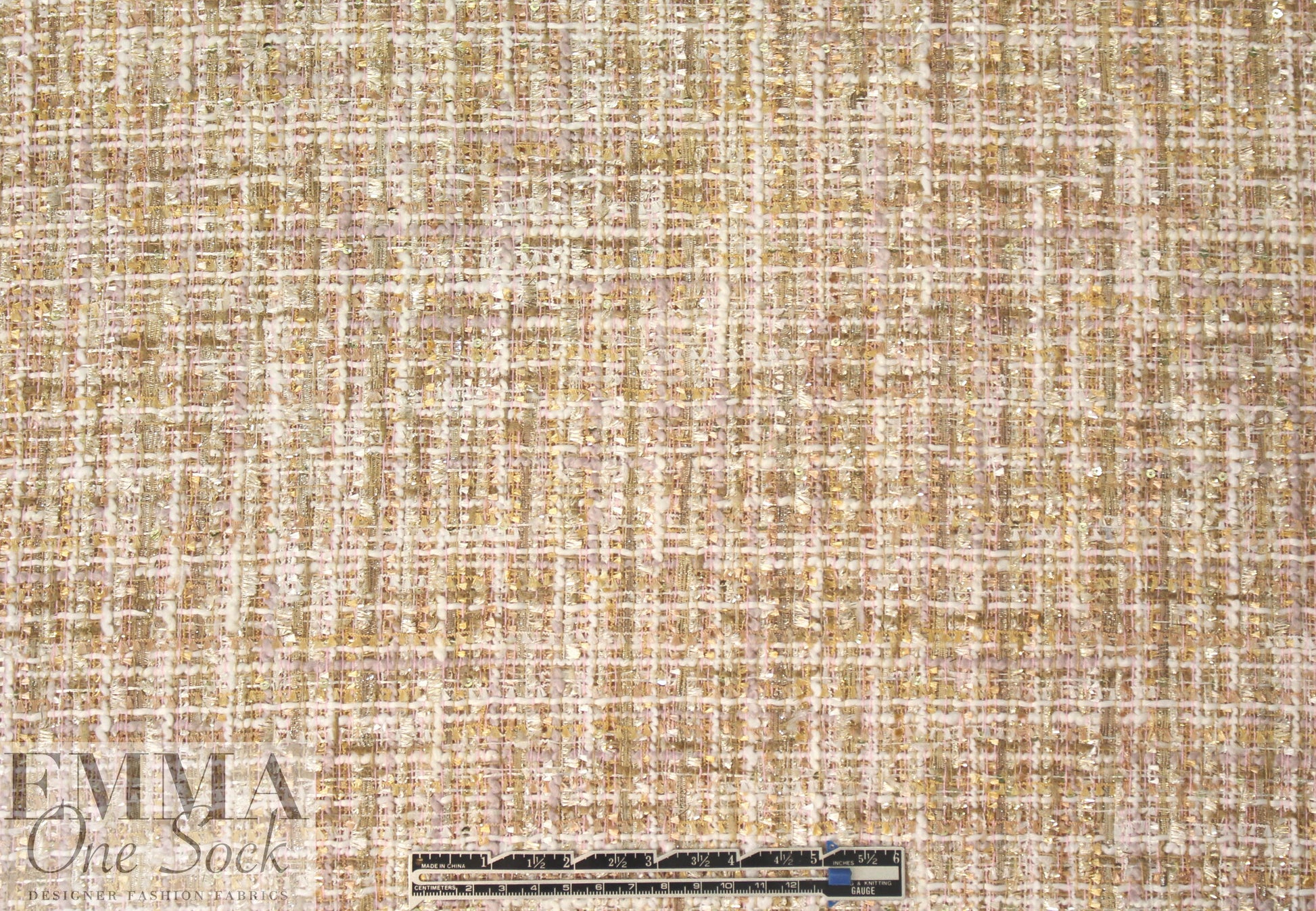 Italian 'Chanel tweed' sparkly boucle' - pink/gold