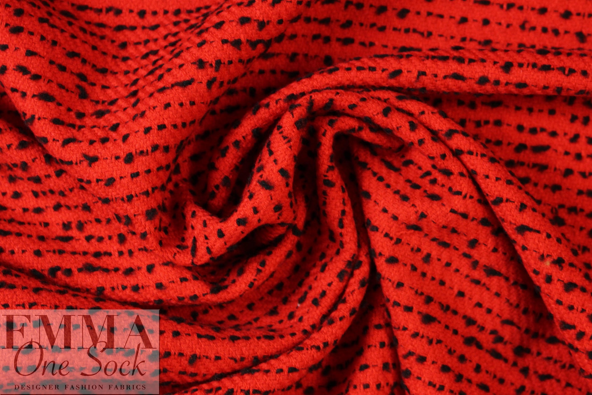 NY designer black on red dot boucle' suiting