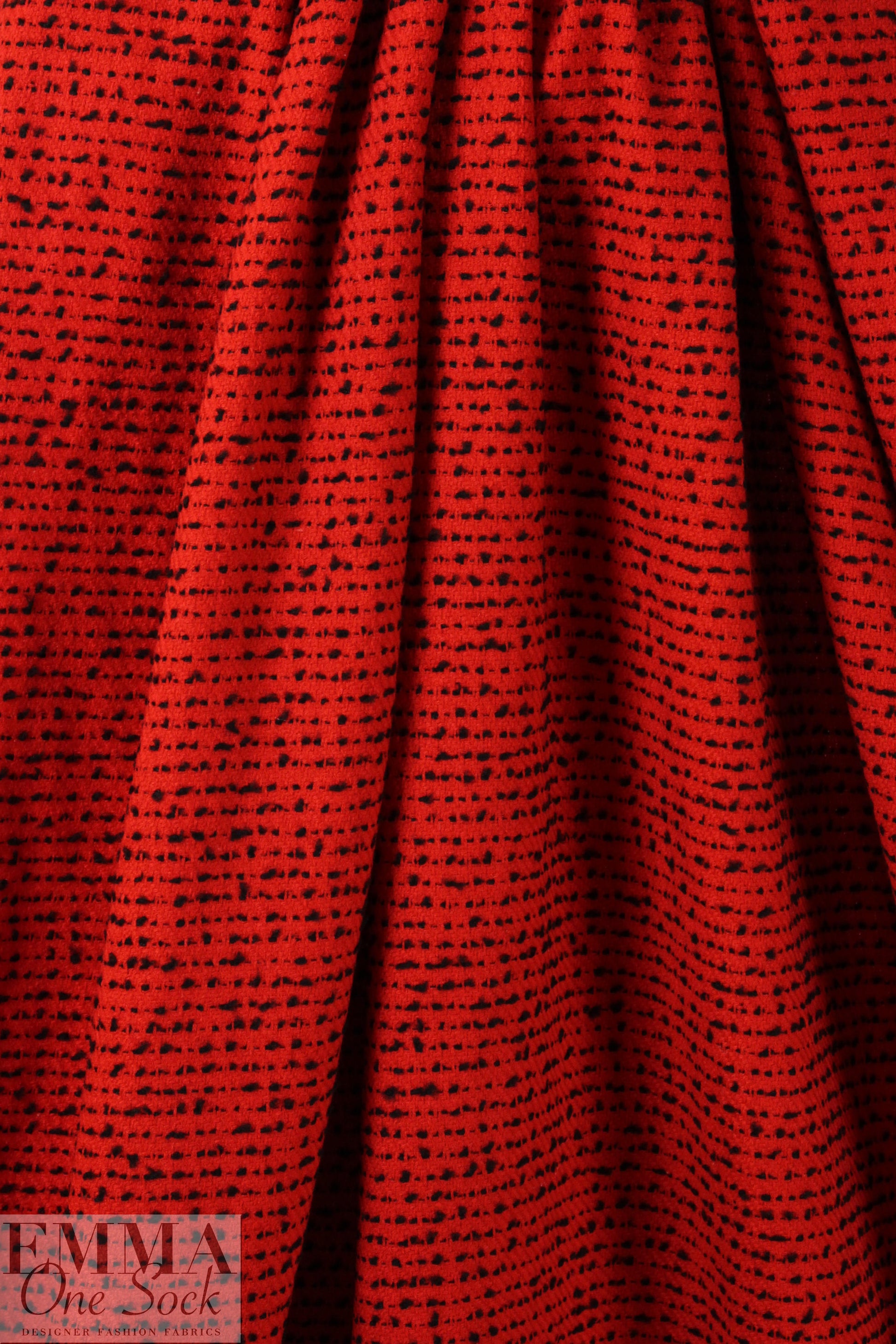NY designer black on red dot boucle' suiting