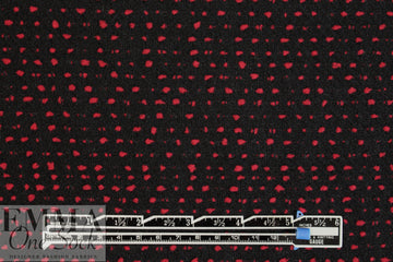 NY designer red on black dot boucle' suiting