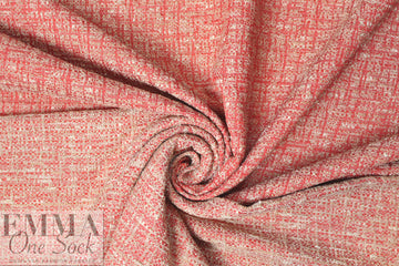 Tah@ri red/ivory reversible tweedy brocade suiting