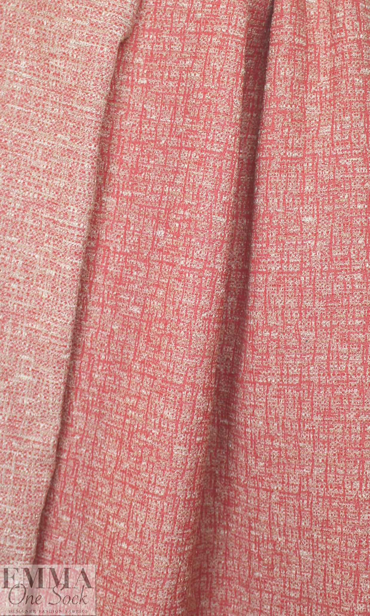 Tah@ri red/ivory reversible tweedy brocade suiting
