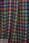 Italian plaid boucle' - turquoise/coral/navy 1.25 yds