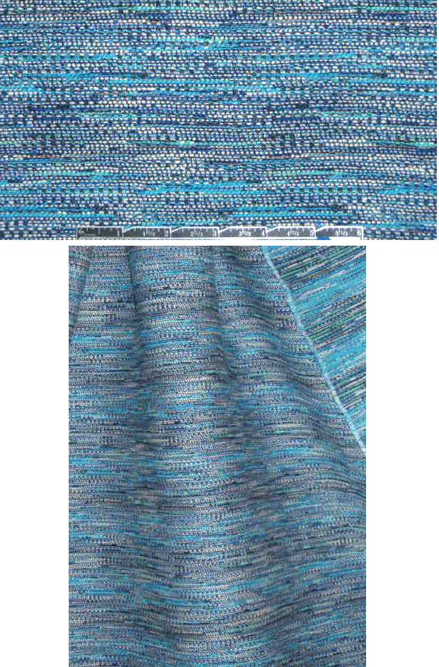NY designer novelty weave turquoise suiting