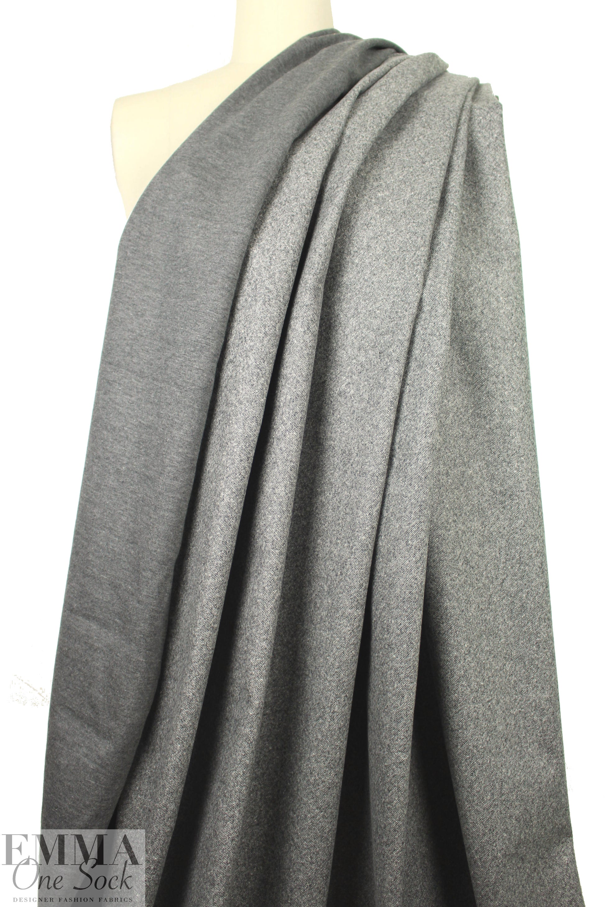 NY designer 2-ply woven/knit hybrid - gray tweed
