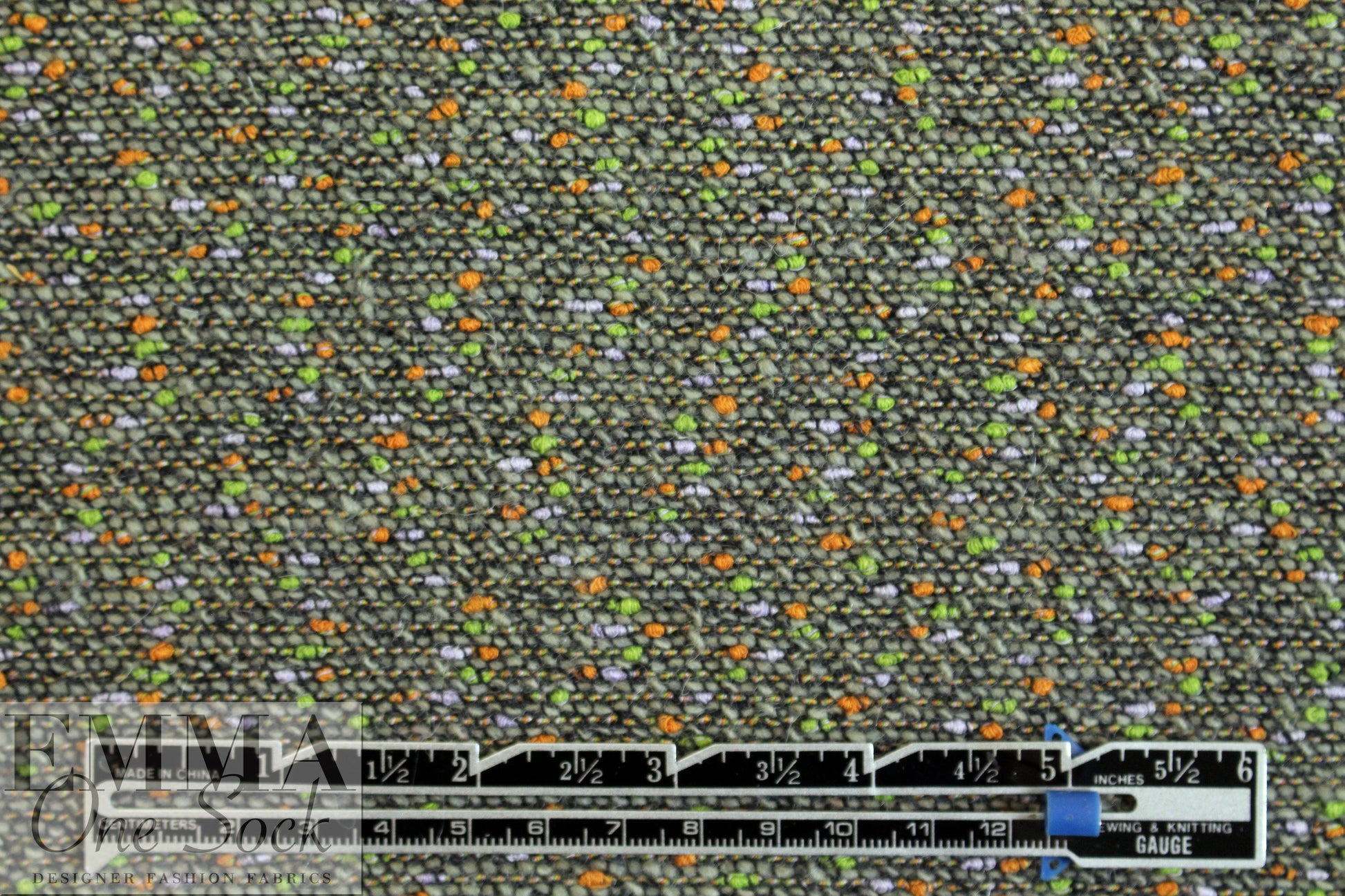 Italian '1000 pins' bouclé tweed wool blend woven