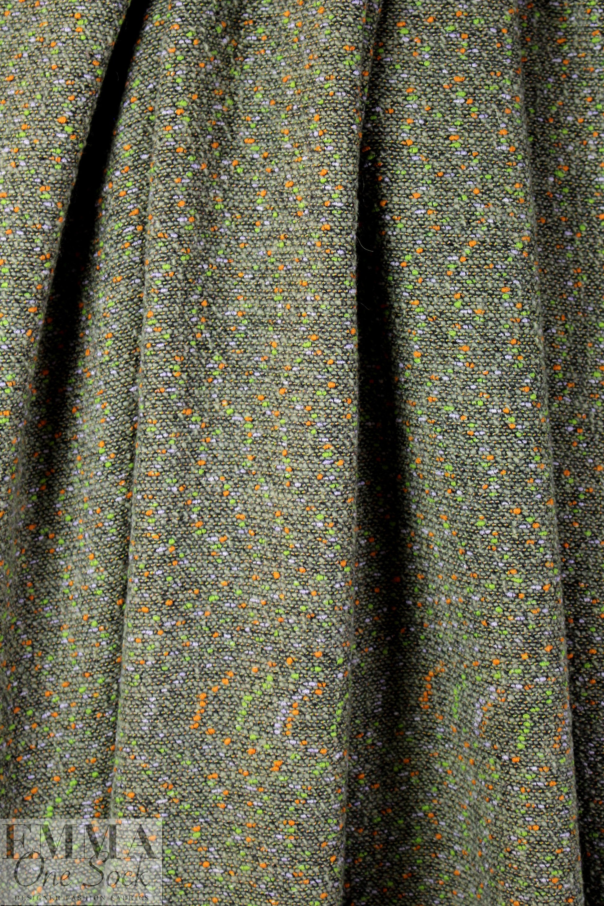Italian '1000 pins' bouclé tweed wool blend woven