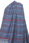French denim/claret 'ribbon' stripe jacquard suiting 1.625 yds