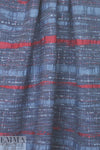 French denim/claret 'ribbon' stripe jacquard suiting 1.625 yds