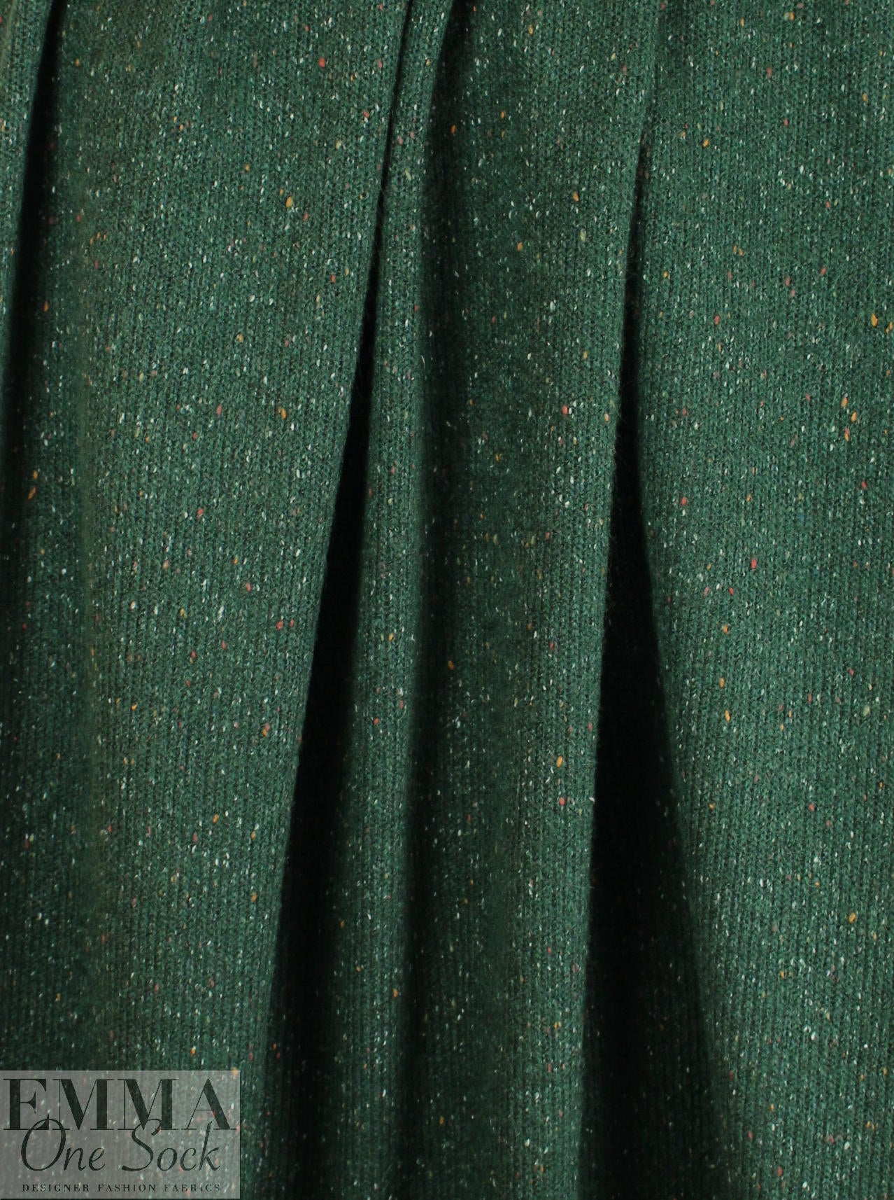 tweedy, speckled sweater knit - pine forest