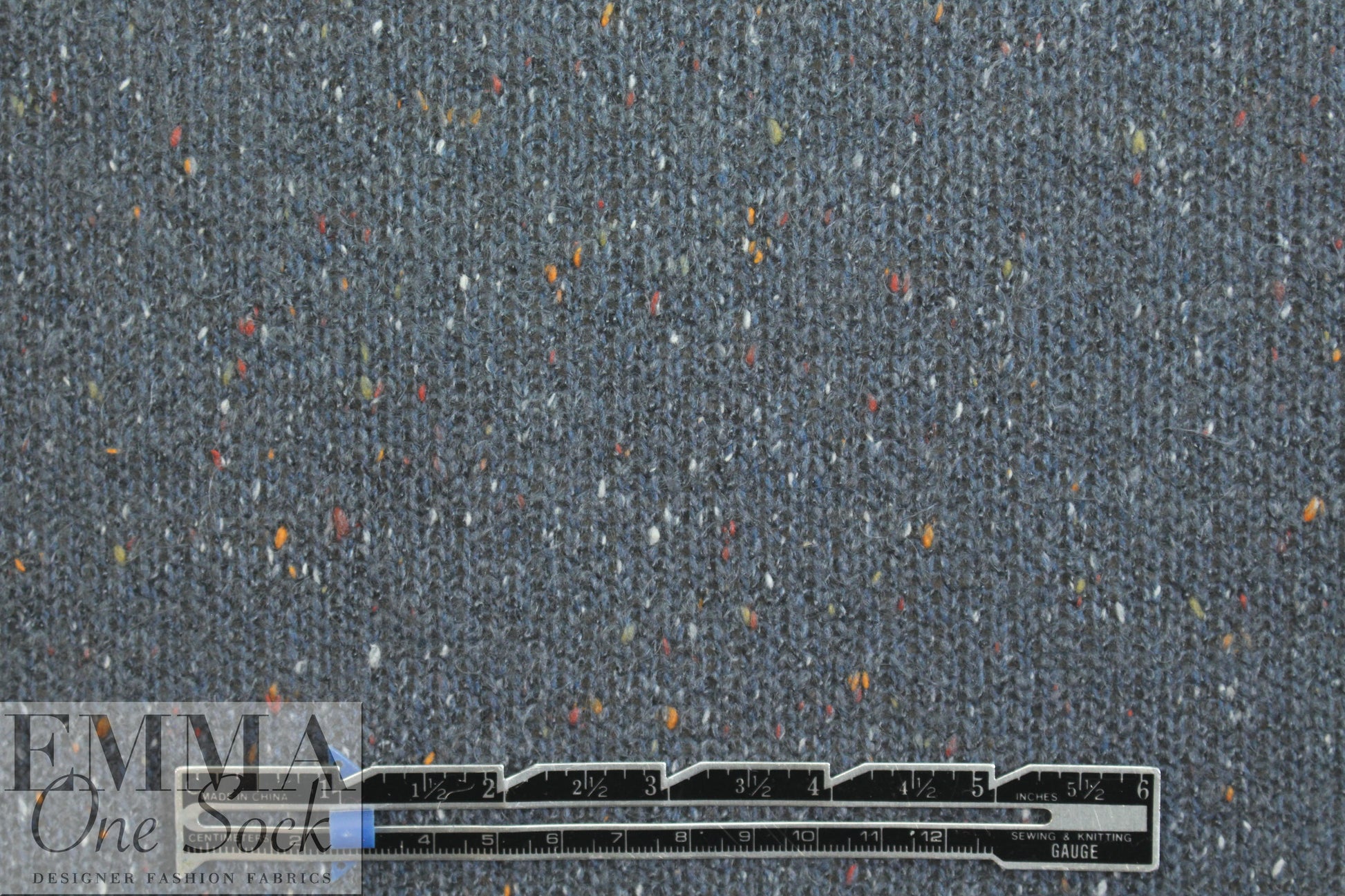 tweedy, speckled sweater knit - blue fog 1.375 yds