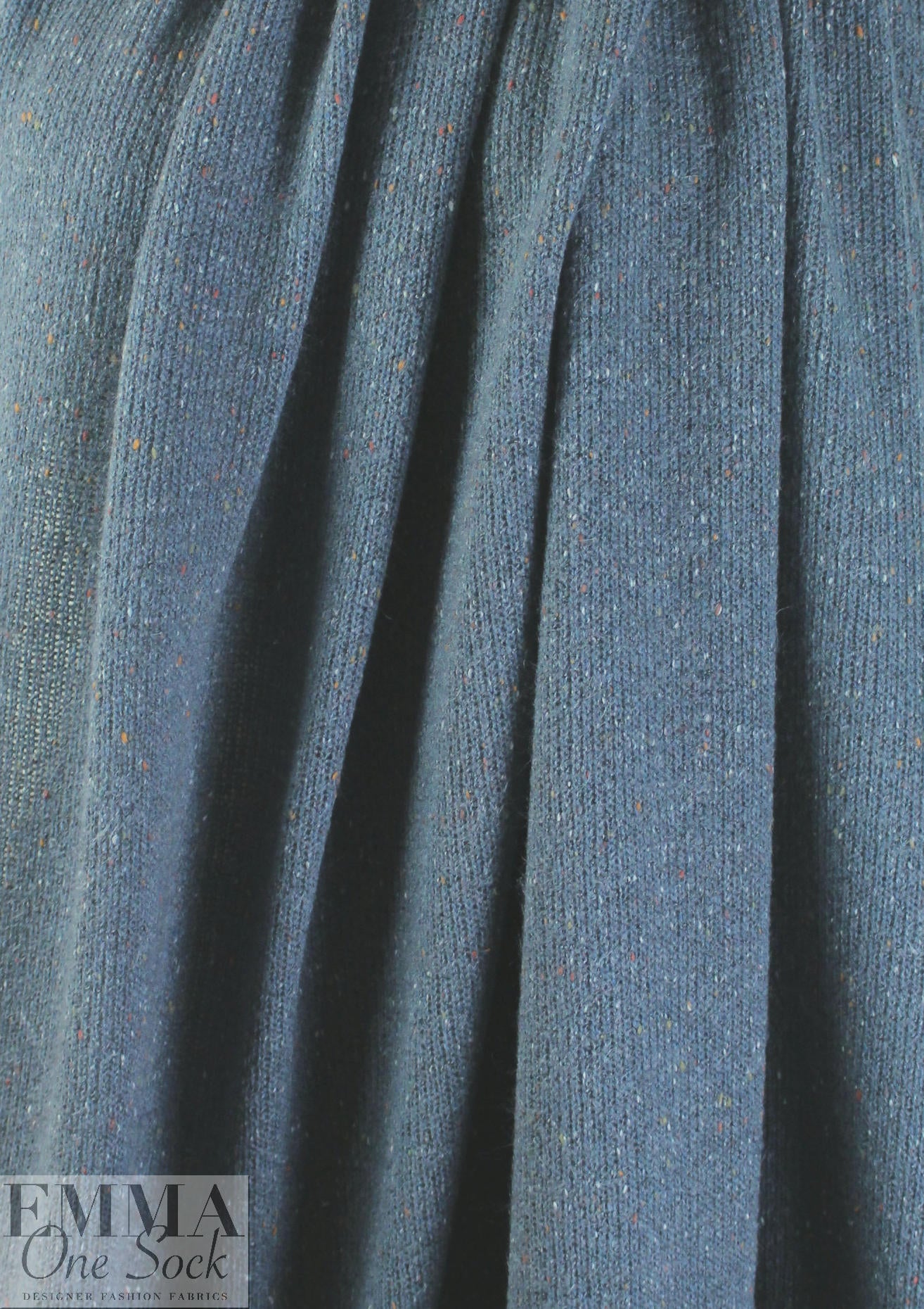 tweedy, speckled sweater knit - blue fog 1.5 yds