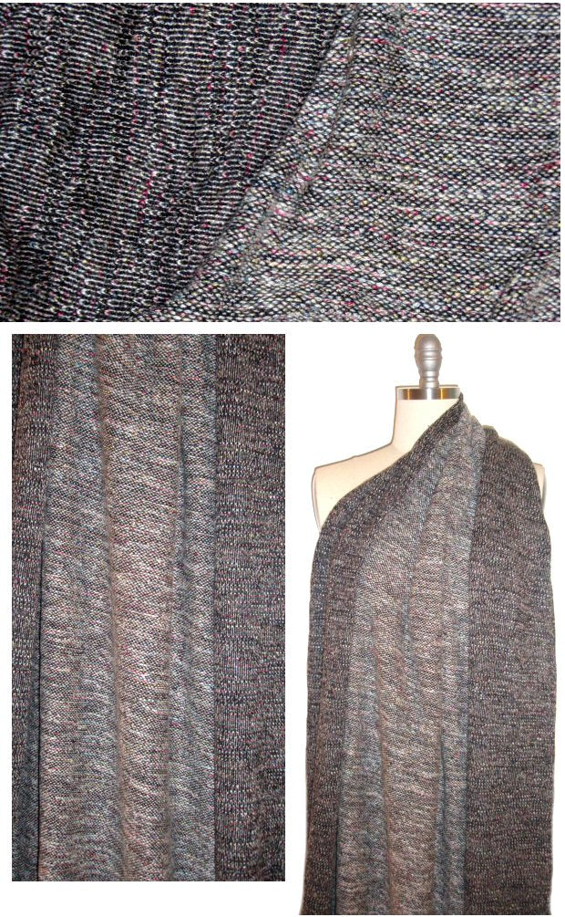 Italian tweedy cotton sweater knit - off black/multi