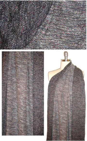 Italian tweedy cotton sweater knit - off black/multi