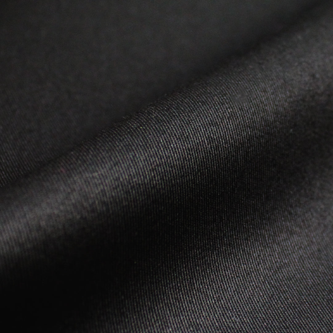 Italian cotton satin finish stretch twill - black 1.5 yds