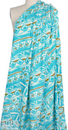 Italian 'geometric brushstrokes' stretch cotton twill 1.875 yd