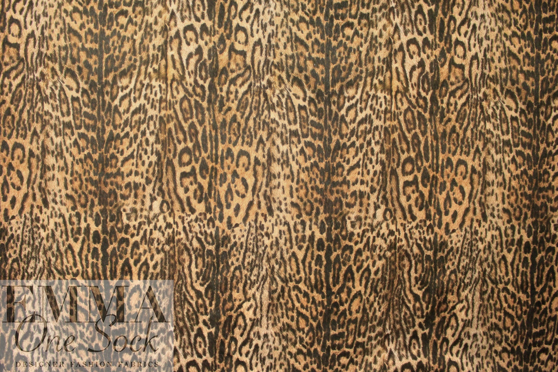 Italian leopard print cotton stretch twill 1.125 yds