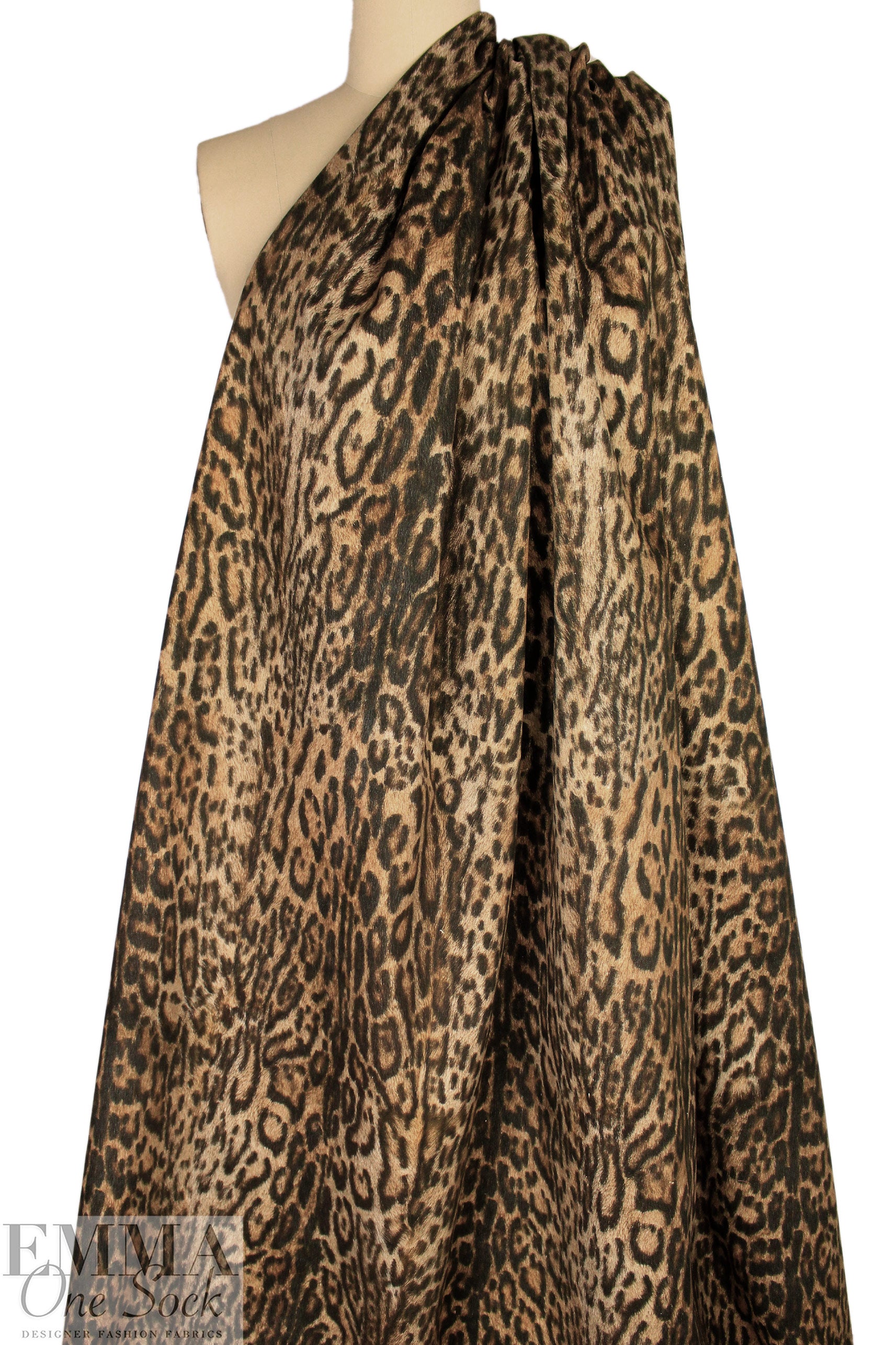 Italian leopard print cotton stretch twill .5 yds