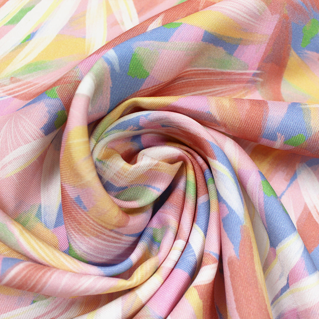 'floral expression' viscose twill woven - pastel pink 2 yd