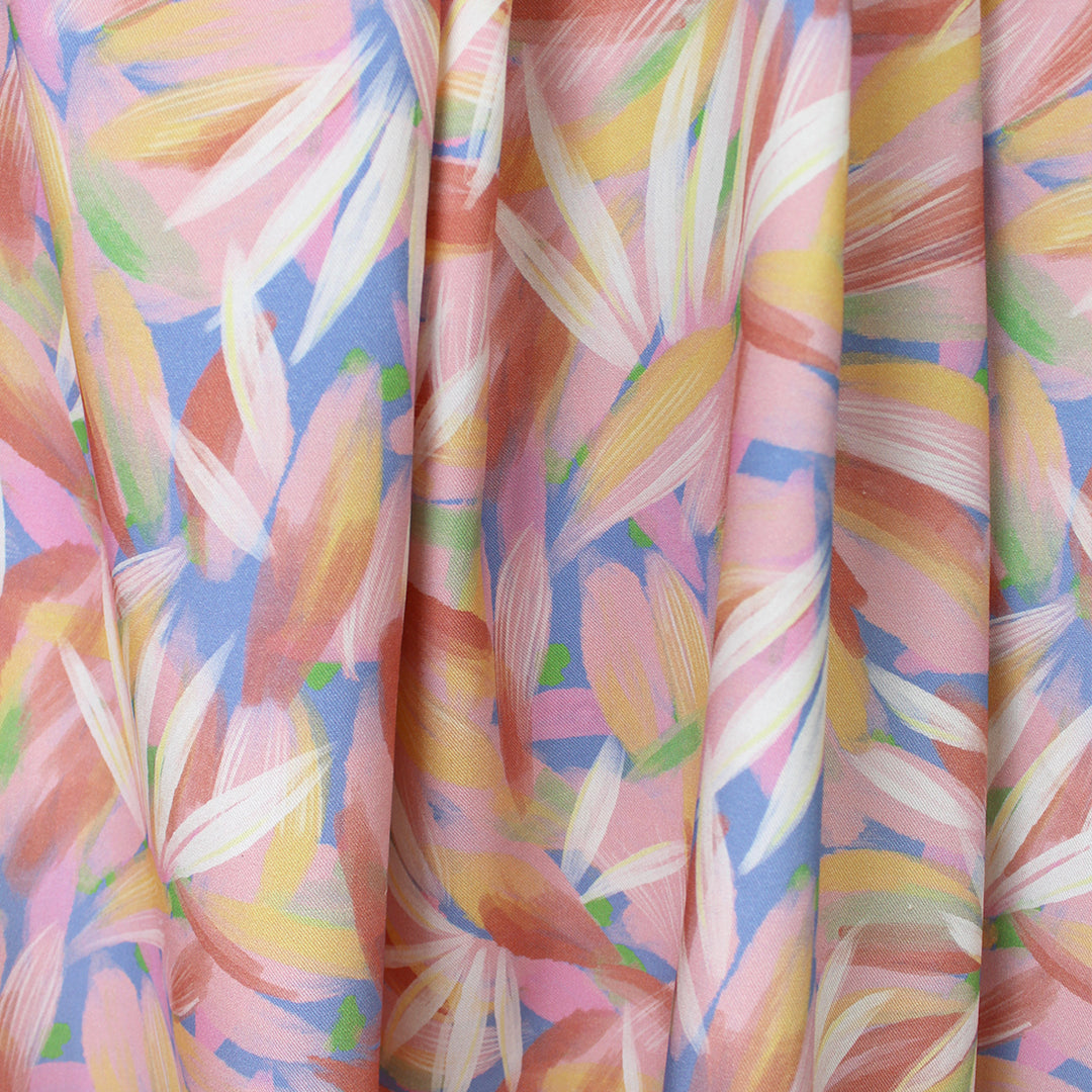 'floral expression' viscose twill woven - pastel pink 2 yd