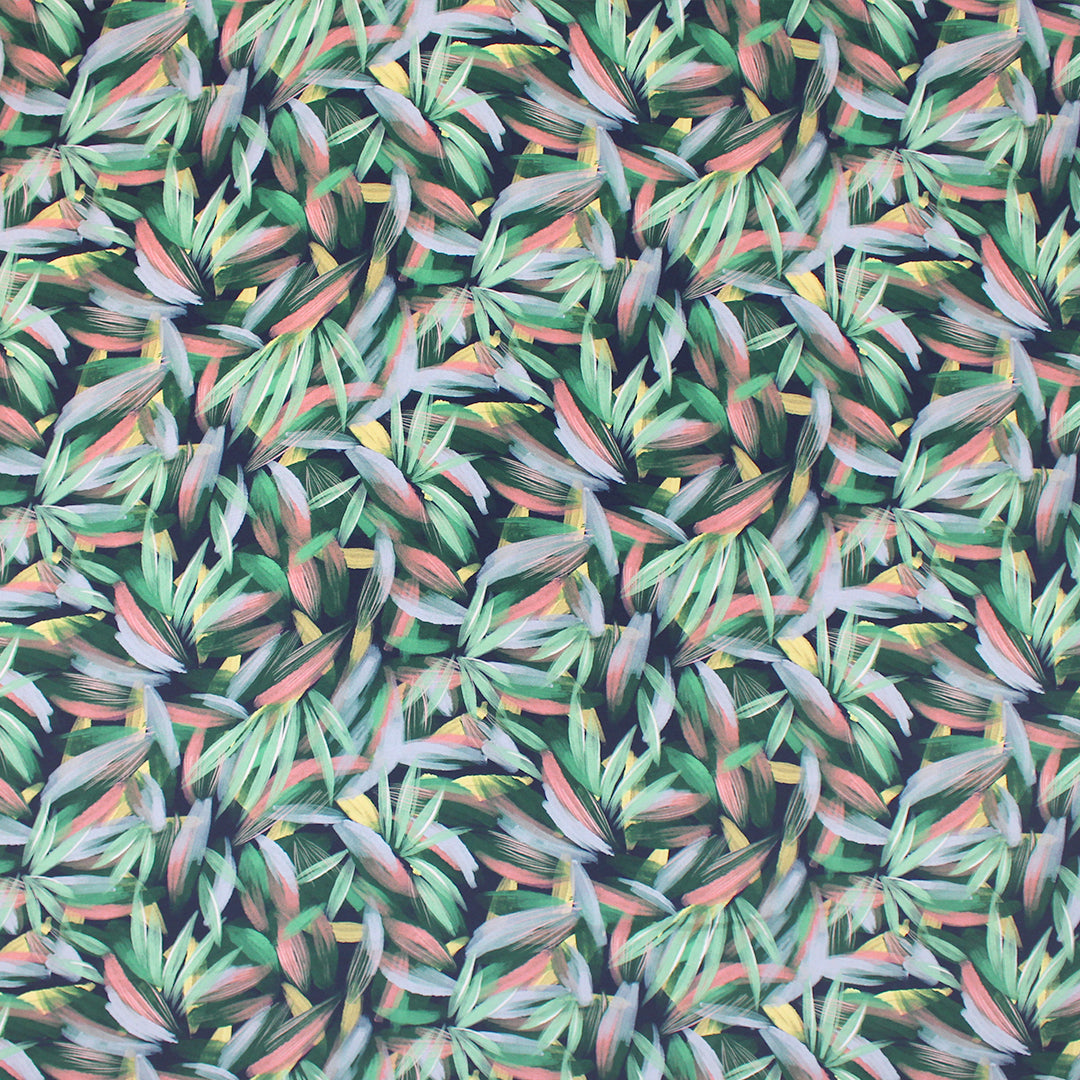 'floral expression' viscose twill woven - midnight 1.5 yd