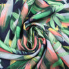 'floral expression' viscose twill woven - midnight 1.5 yd