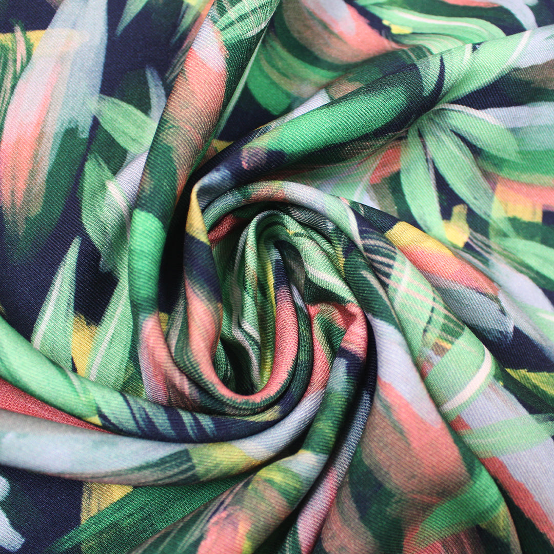 'floral expression' viscose twill woven - midnight 1.5 yd