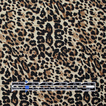 leopard print rayon blend bengaline stretch twill 1.25 yd