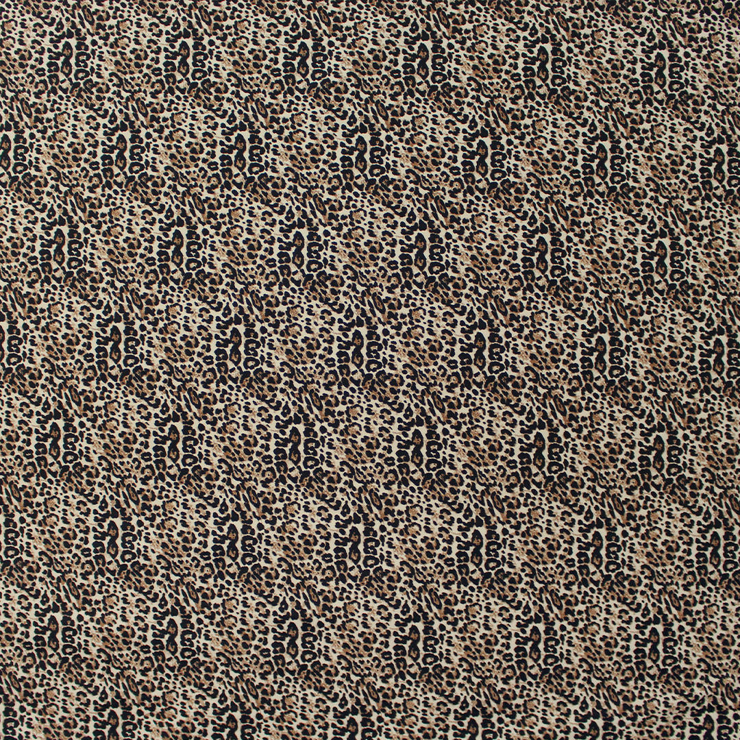 leopard print rayon blend bengaline stretch twill .875 yds