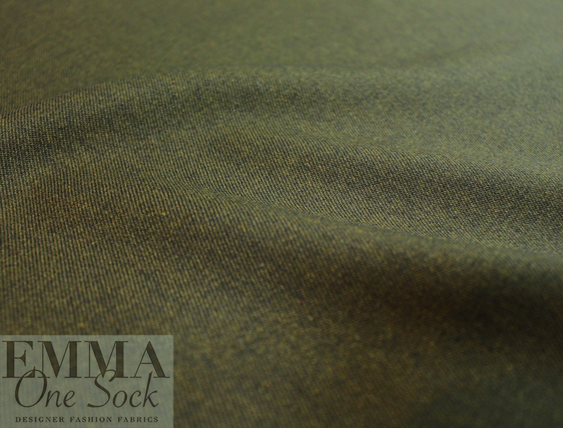CA designer stretch 'RPL' twill suiting - dark olive 2.5 yd