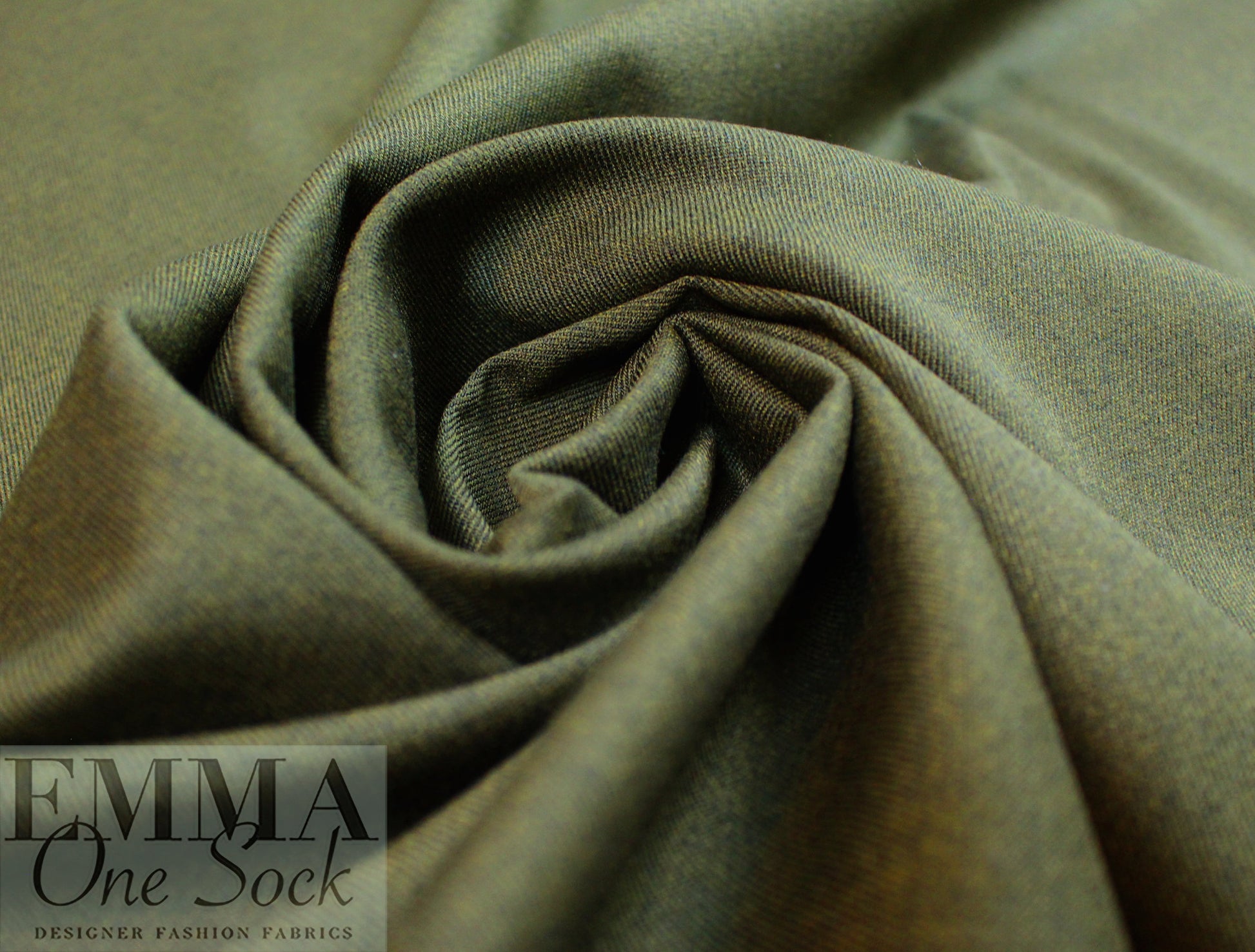 CA designer stretch 'RPL' twill suiting - dark olive 2.5 yd