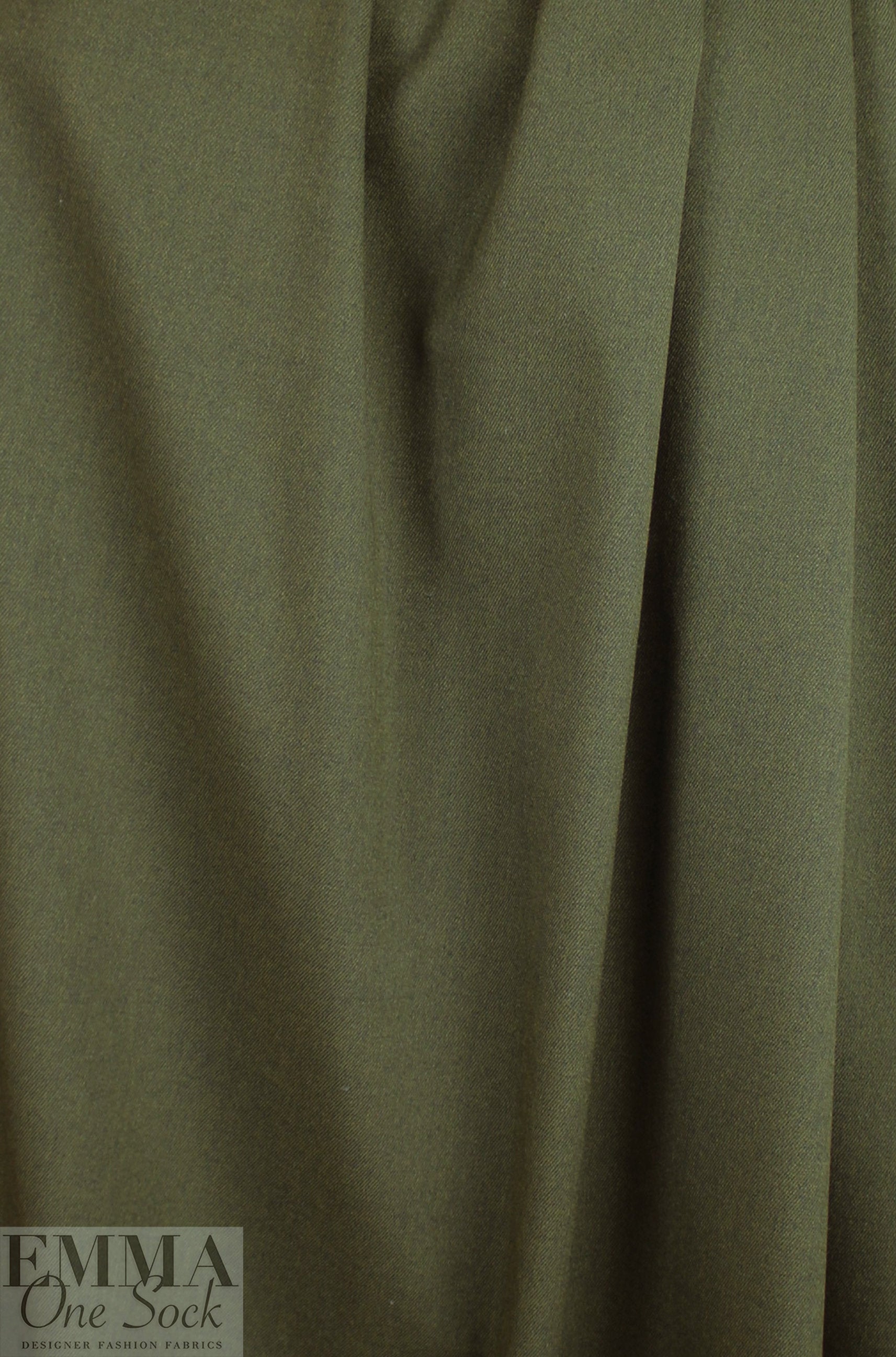 CA designer stretch 'RPL' twill suiting - dark olive 2.5 yd