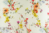 Italian 'poly-silk' twill - garden floral on cream