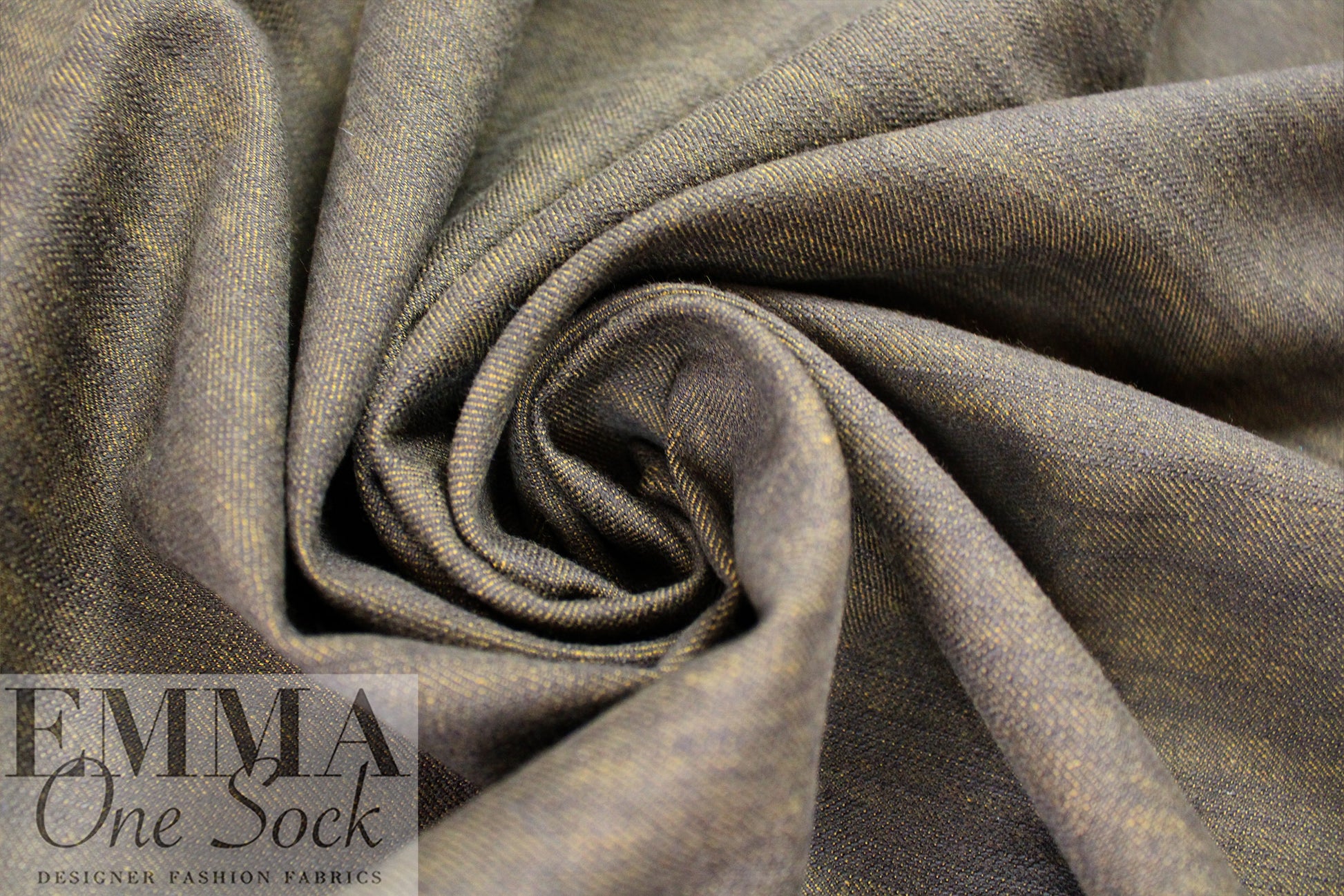 Italian doubleface cotton twill - bronze/graphite .75 yds