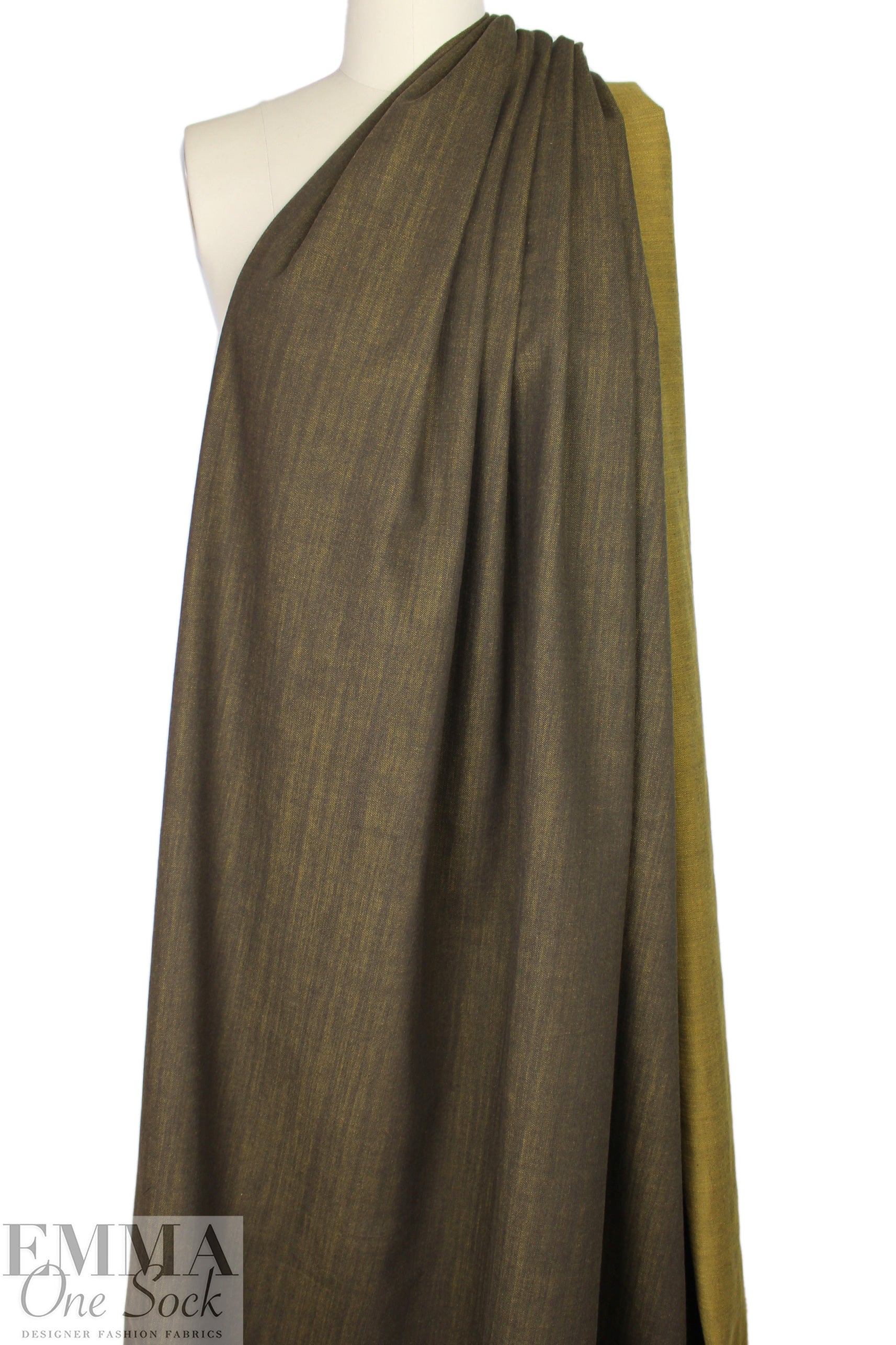 Italian doubleface cotton twill - bronze/graphite .75 yds
