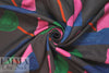 Whit large stylized tulip viscose woven twill
