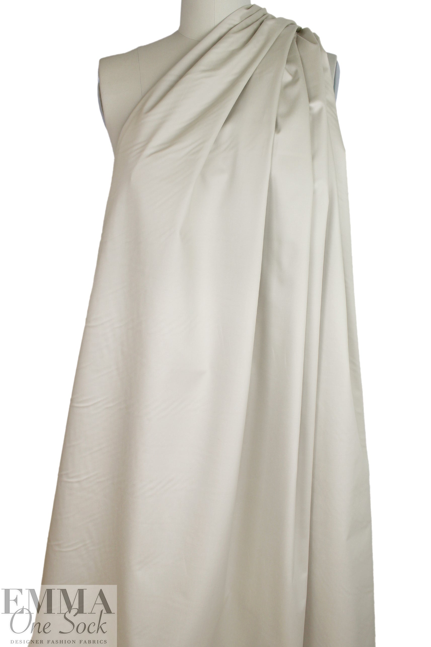 CA designer cotton/spandex stretch sateen - stone 1.75 yd