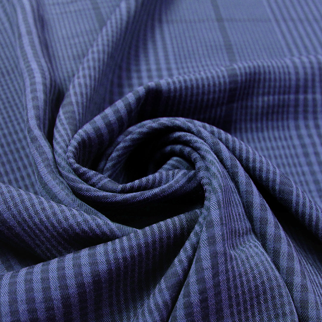 Meet Milk two-tone plaid tencel twill - lapis 1.625 yds