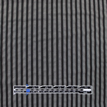 CA designer striped stretch twill - charcoal/black 1.875 yd