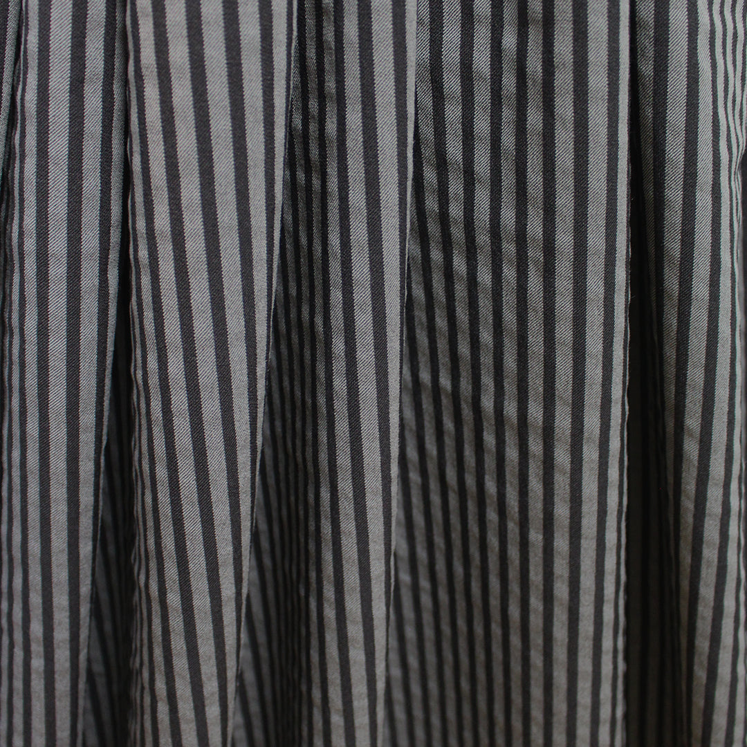 CA designer striped stretch twill - charcoal/black 1.75 yd