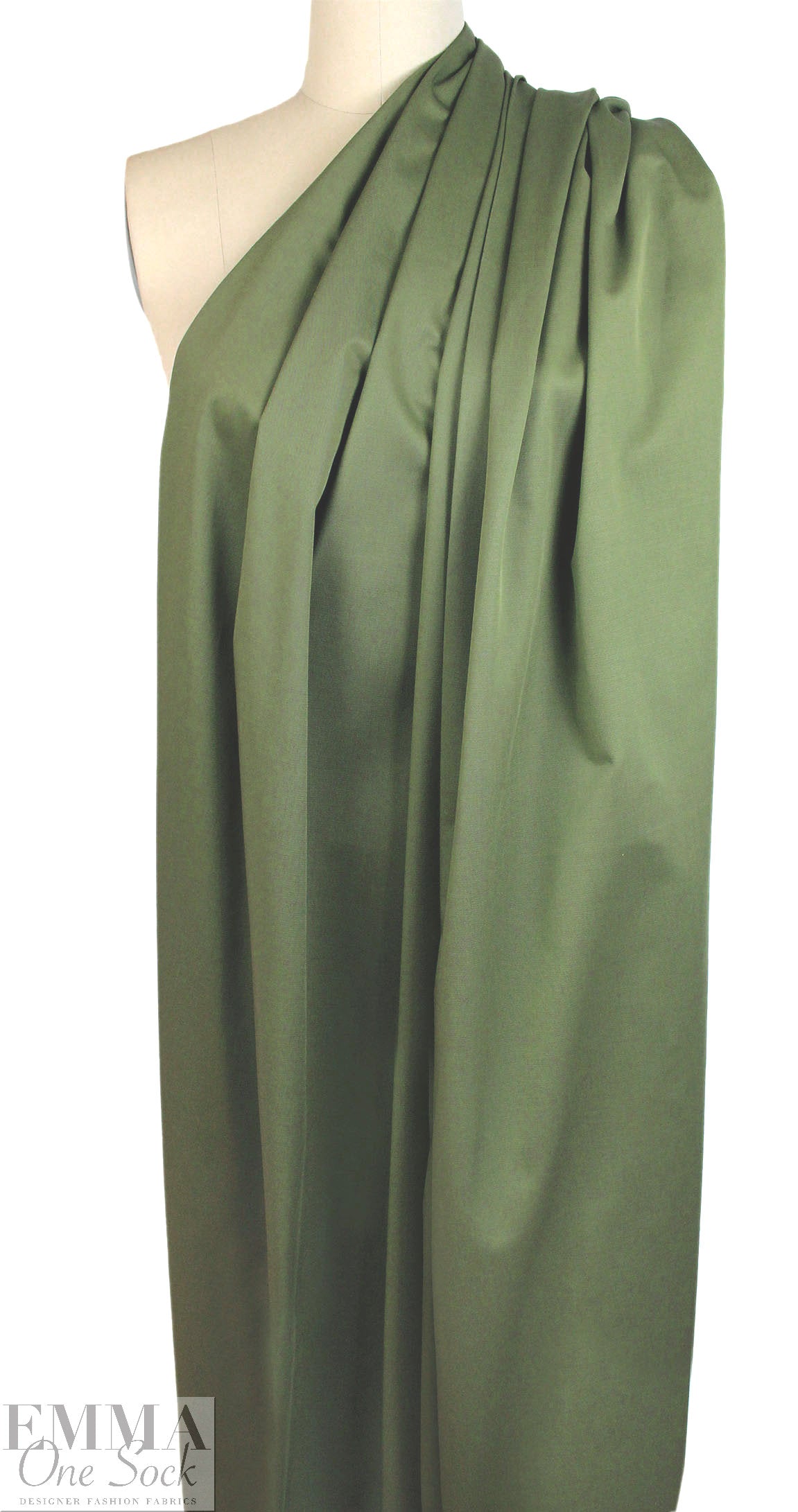 organic GOTS cotton/elastane stretch twill - moss 2.125 yd