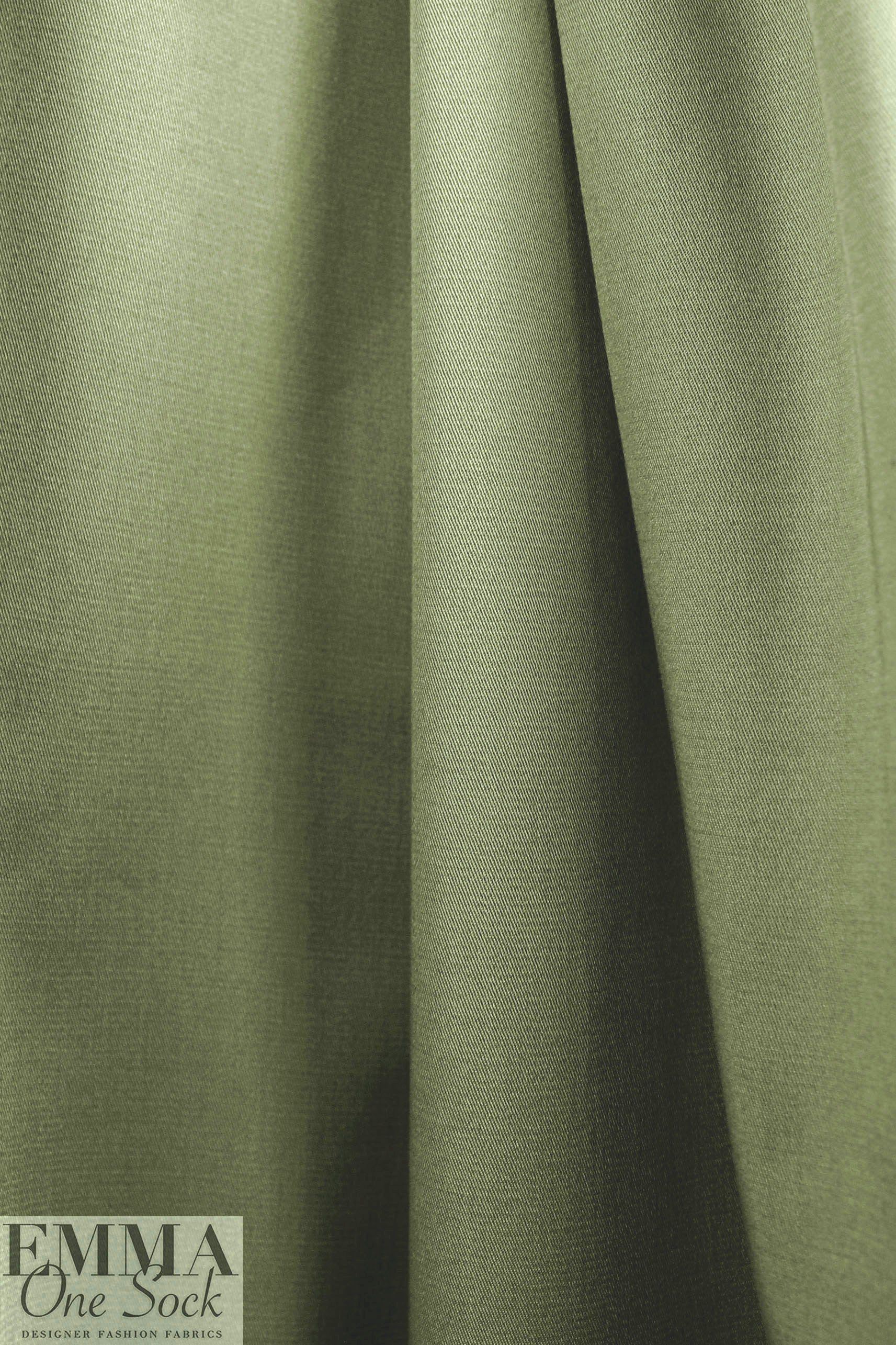 organic GOTS cotton/elastane stretch twill - moss 1.5 yd