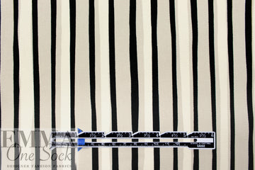 Italian designer 'wavering stripes' stretch cotton denim 1 yard