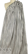 Italian designer 'wavering stripes' stretch cotton denim 1 yard