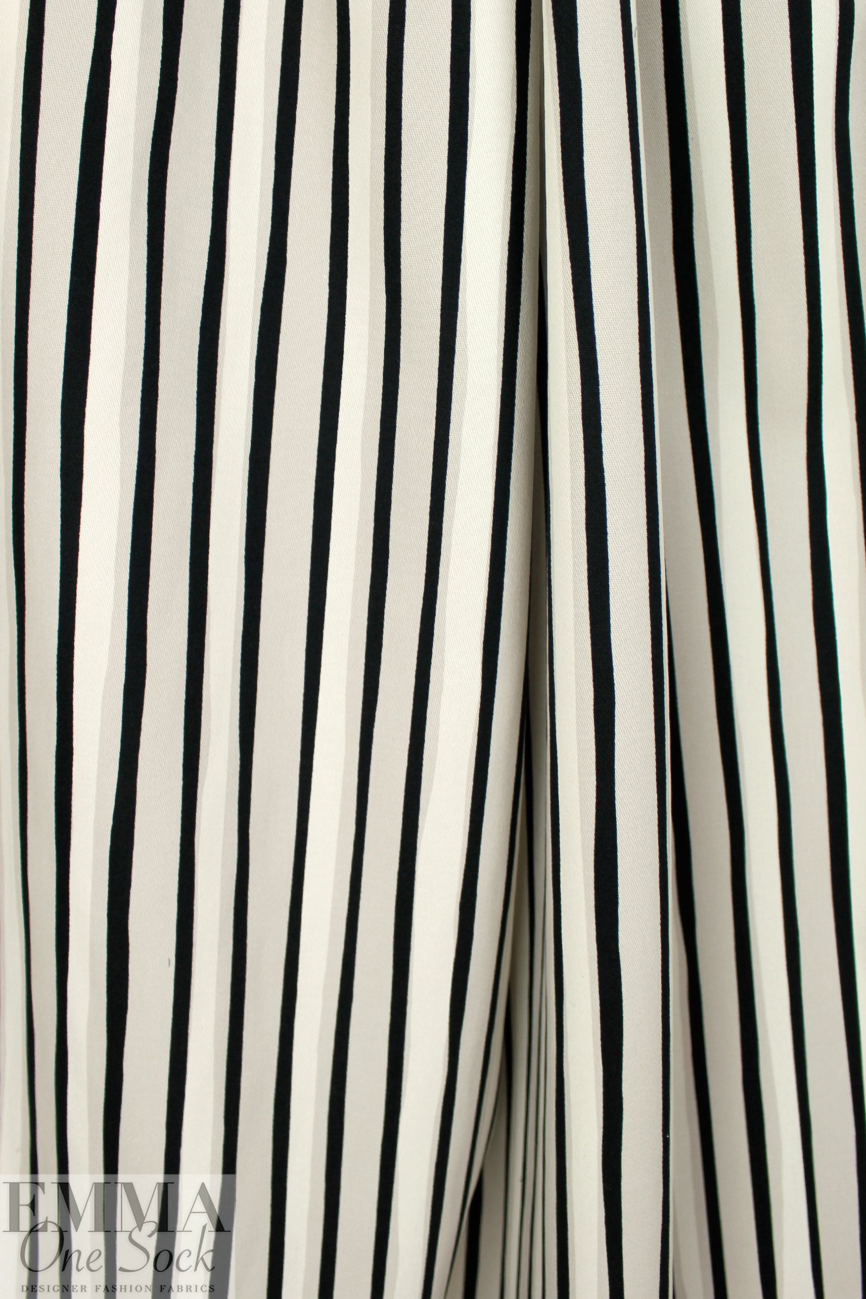 Italian designer 'wavering stripes' stretch cotton denim 1 yard