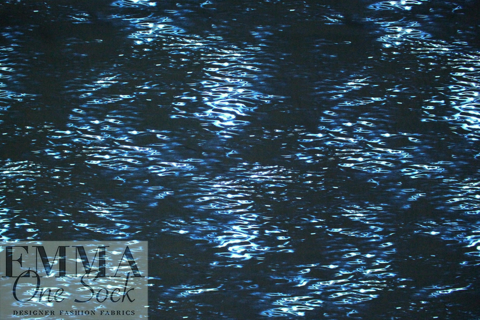Italian designer 'night swimming' viscose woven .625 yds