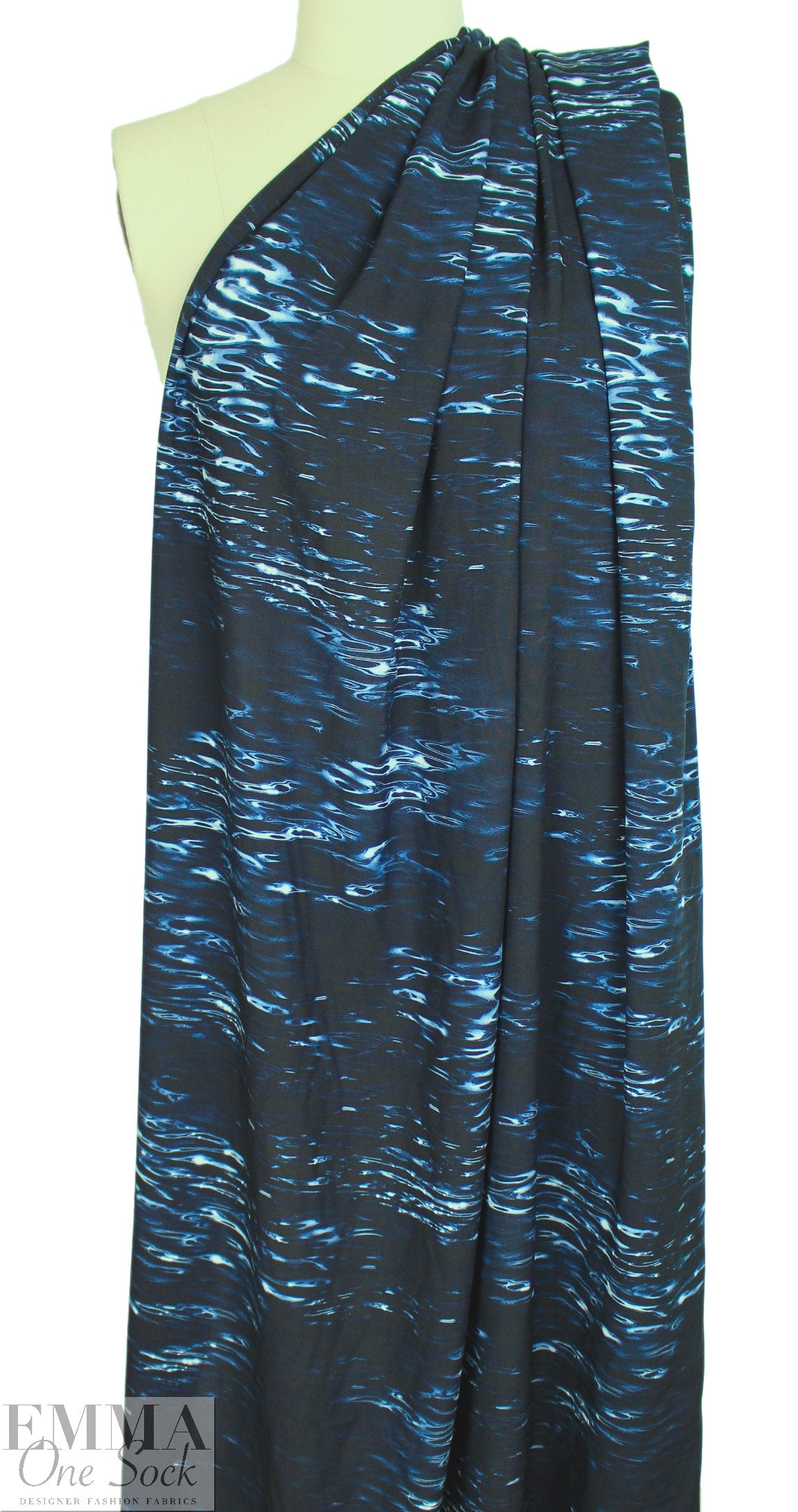 Italian designer 'night swimming' viscose woven .625 yds