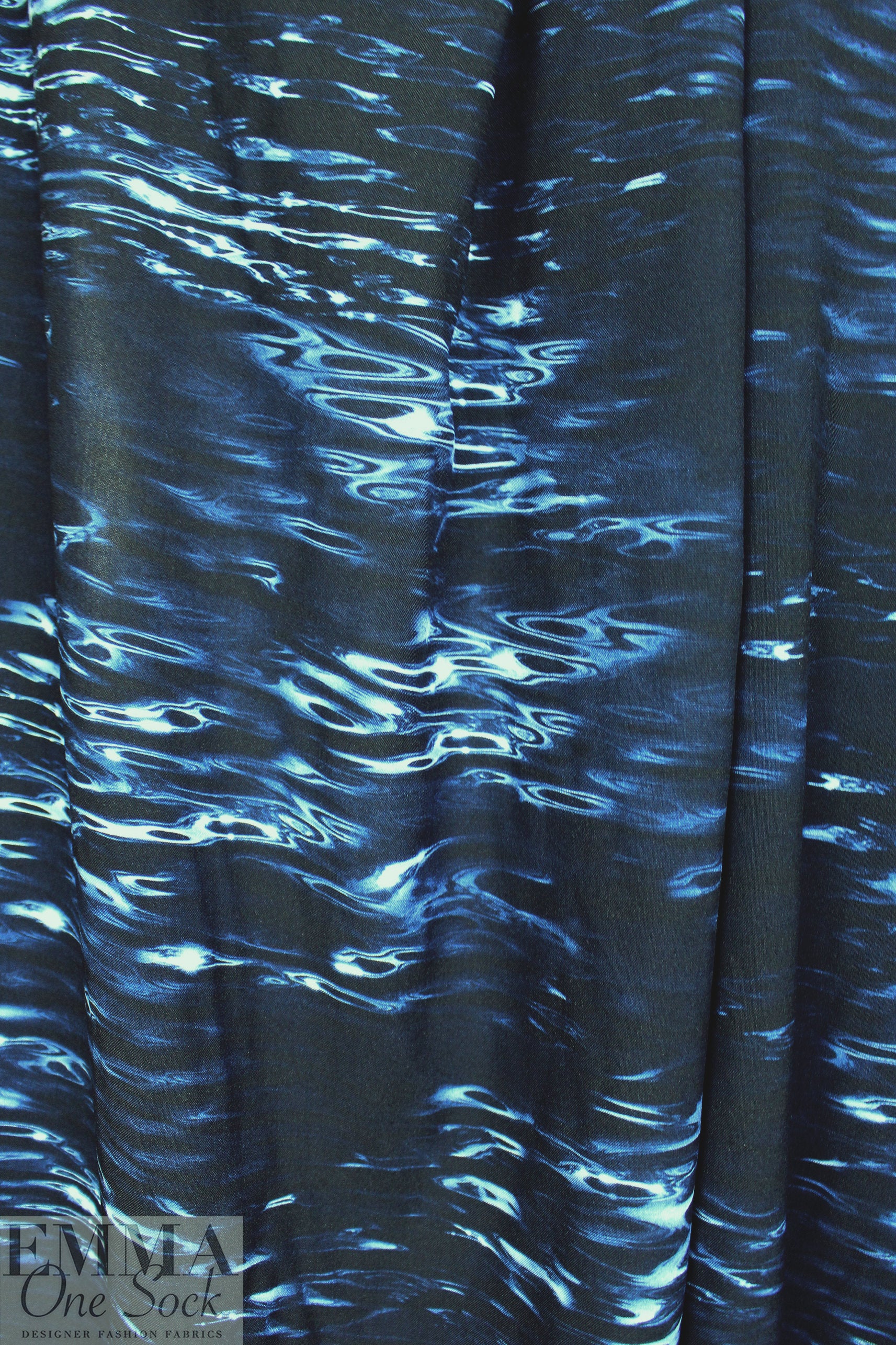Italian designer 'night swimming' viscose woven .625 yds