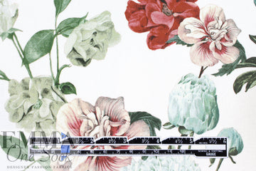 'garden roses' stretch cotton twill 1.125 yds