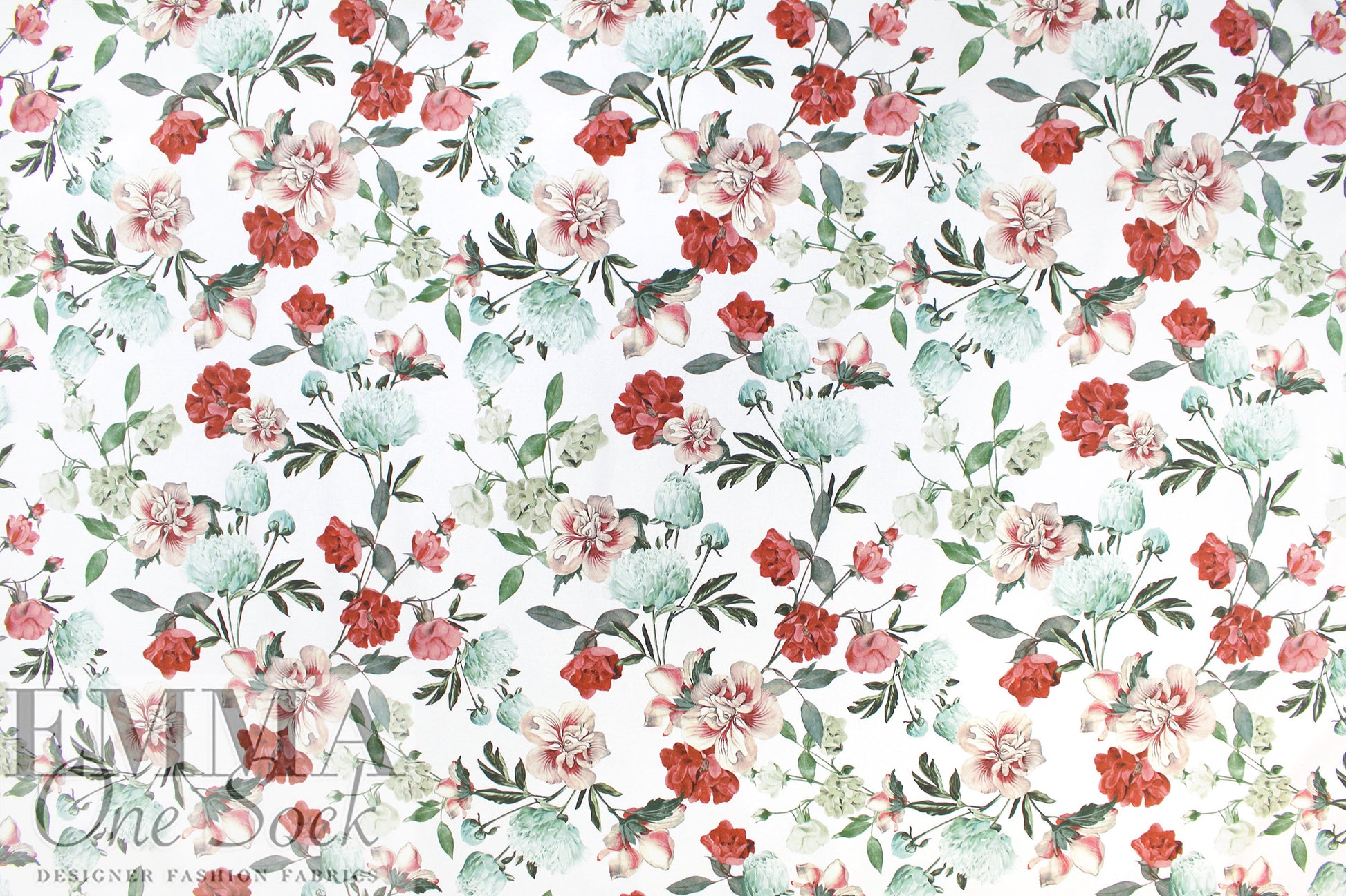'garden roses' stretch cotton twill 1.125 yds
